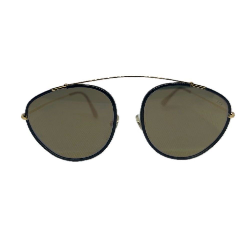RetroSuperFuture Leather Frame Gold Mirrored Lens Sunglasses_USED like New!